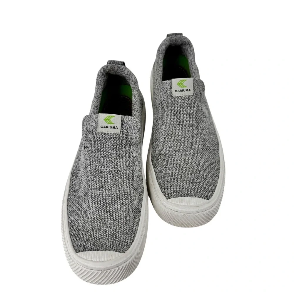Cariuma IBI Slip-On Grey Bamboo Knit Sustainable‎ Sneakers Womens 7.5